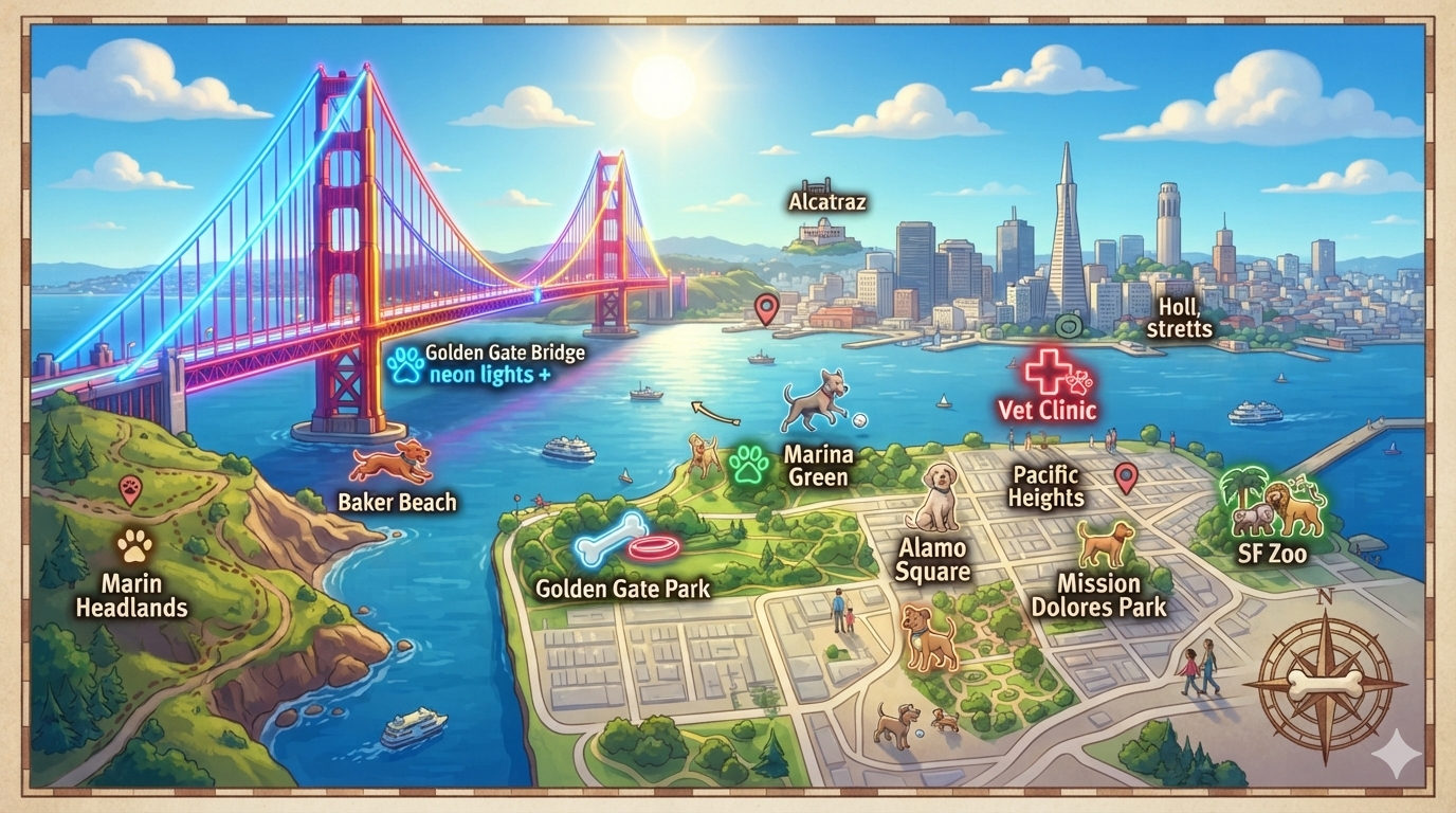 Illustration for Paw-path Interactive Map